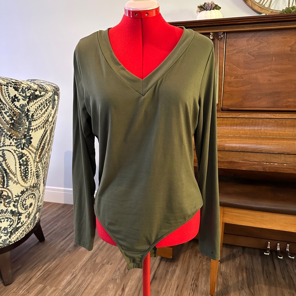 Vanilla Bay Olive Long Sleeve Bodysuit